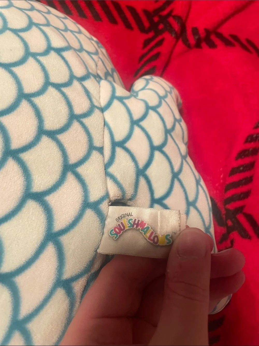 Squishmallow - Plush Mermaid Unicorn Round Pillow - Teal & Light Gray